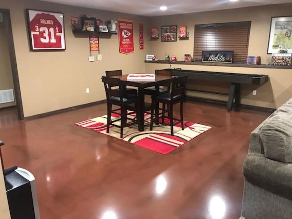 Full basement coverage single color metallic epoxy