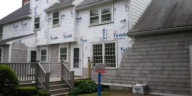 Natick cedar shake siding installation 