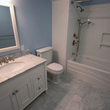 Master bedroom marble tile installation Lexington