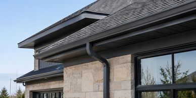 Clean gutter and roofline on a Colorado residential home.