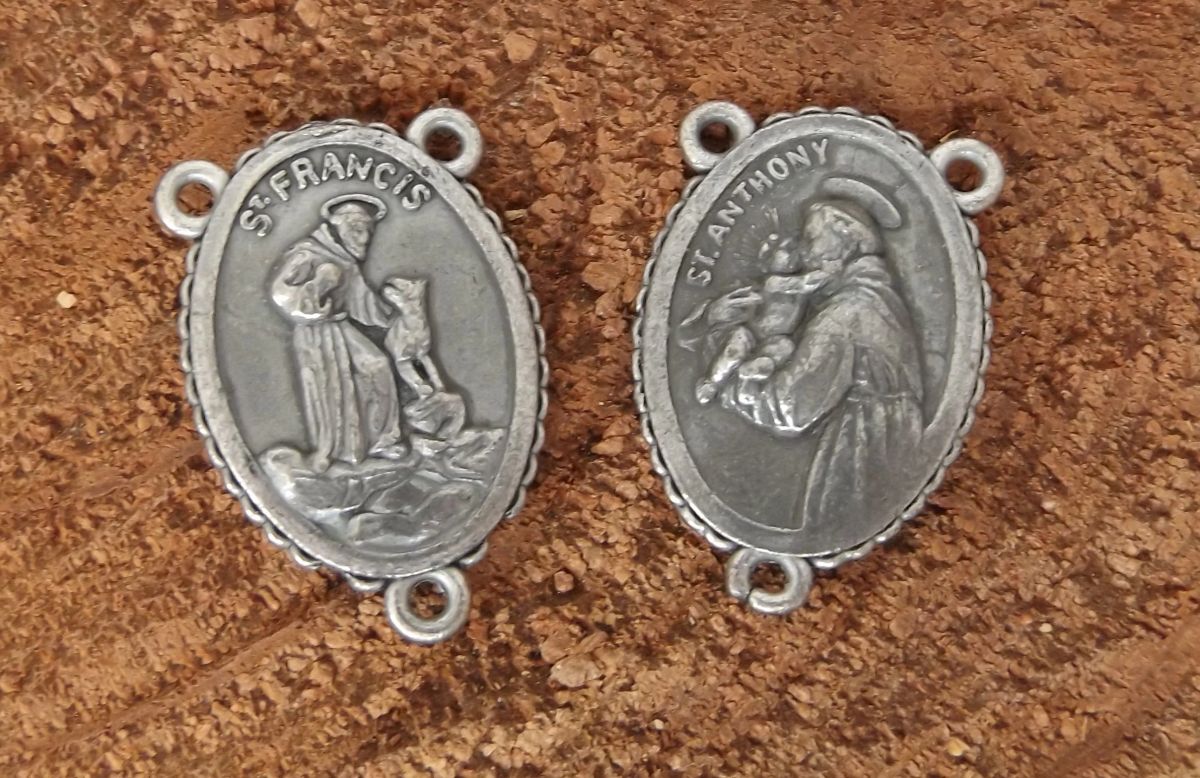 1-PC, 1.1", 3.9gr, Genuine Antique Silver Oxidized Saint Francis and ...
