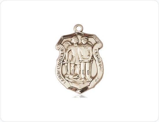 1-PC, 7/8 x 1/2", Genuine 14Kt Gold Filled St Michael the Archangel ...