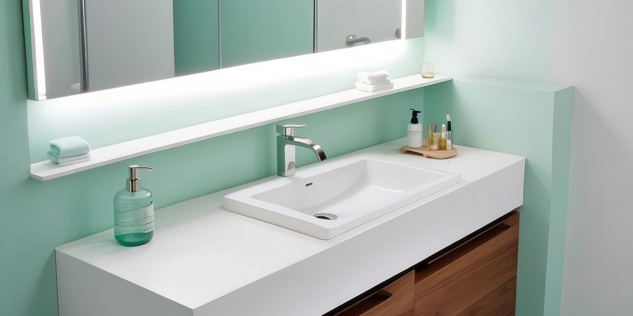 Bathroom Countertop With Large Drop Edge