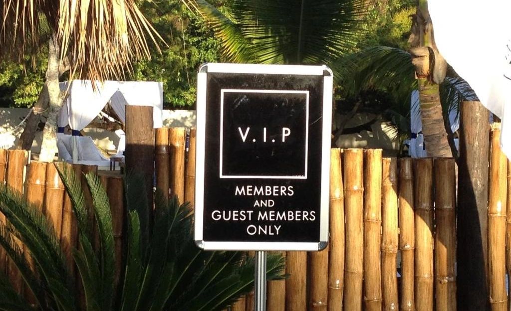 A V.I.P. signage