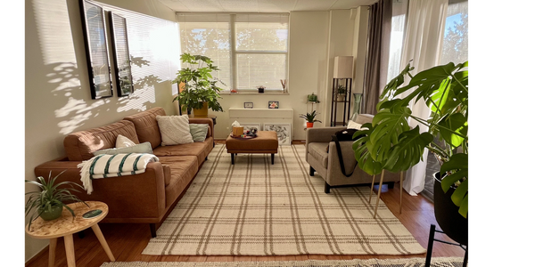 The interior of a therapy office space at Emerald Lake Counseling in Denver, CO