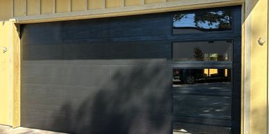 Black glass garage doors 