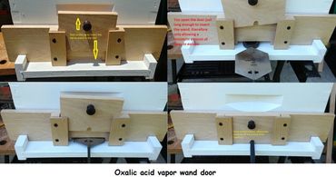 Oxalic acid vapor wand door