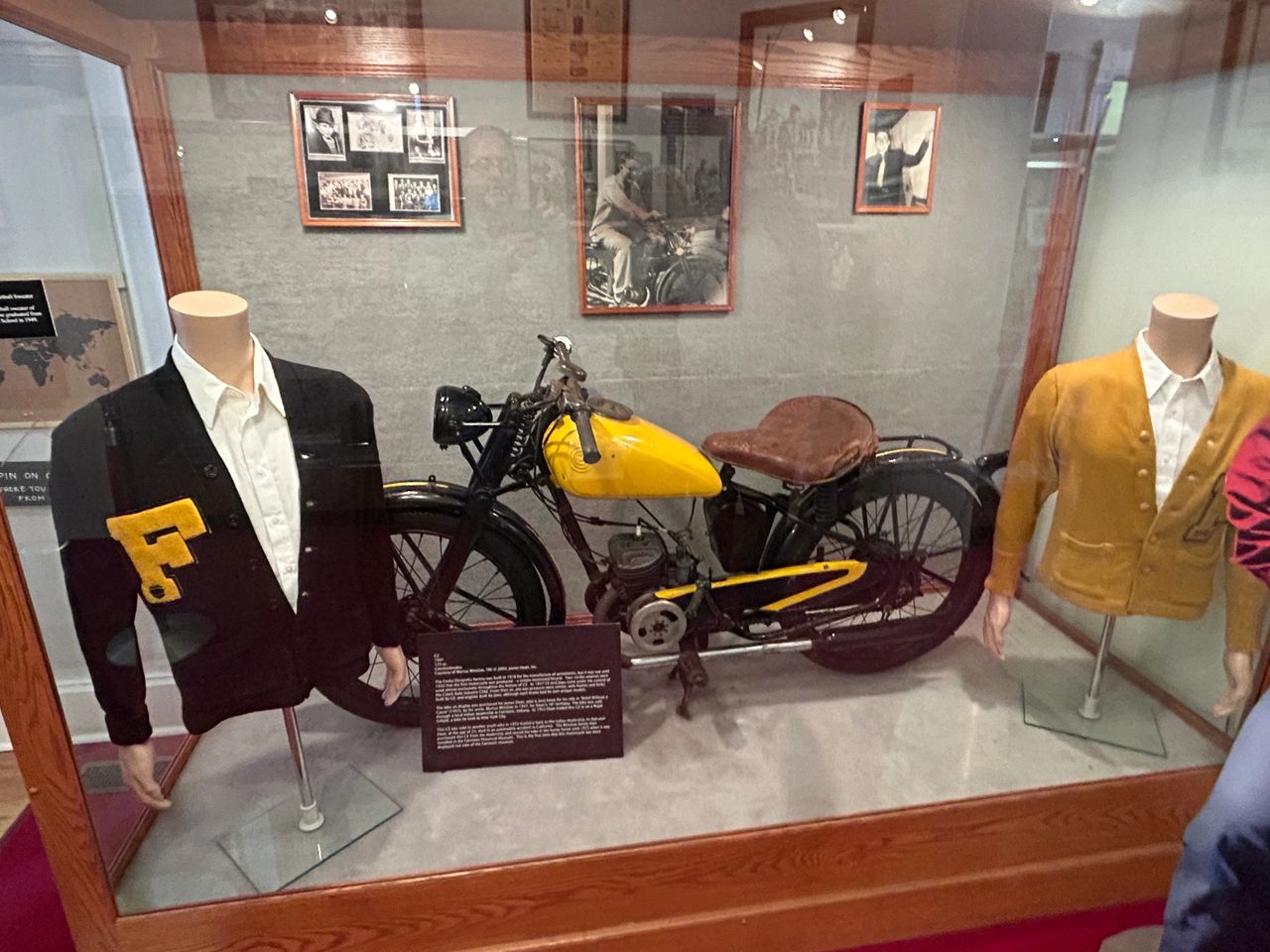 On display at the James Dean Museum is his 1947 Czech 125cc motorcycle