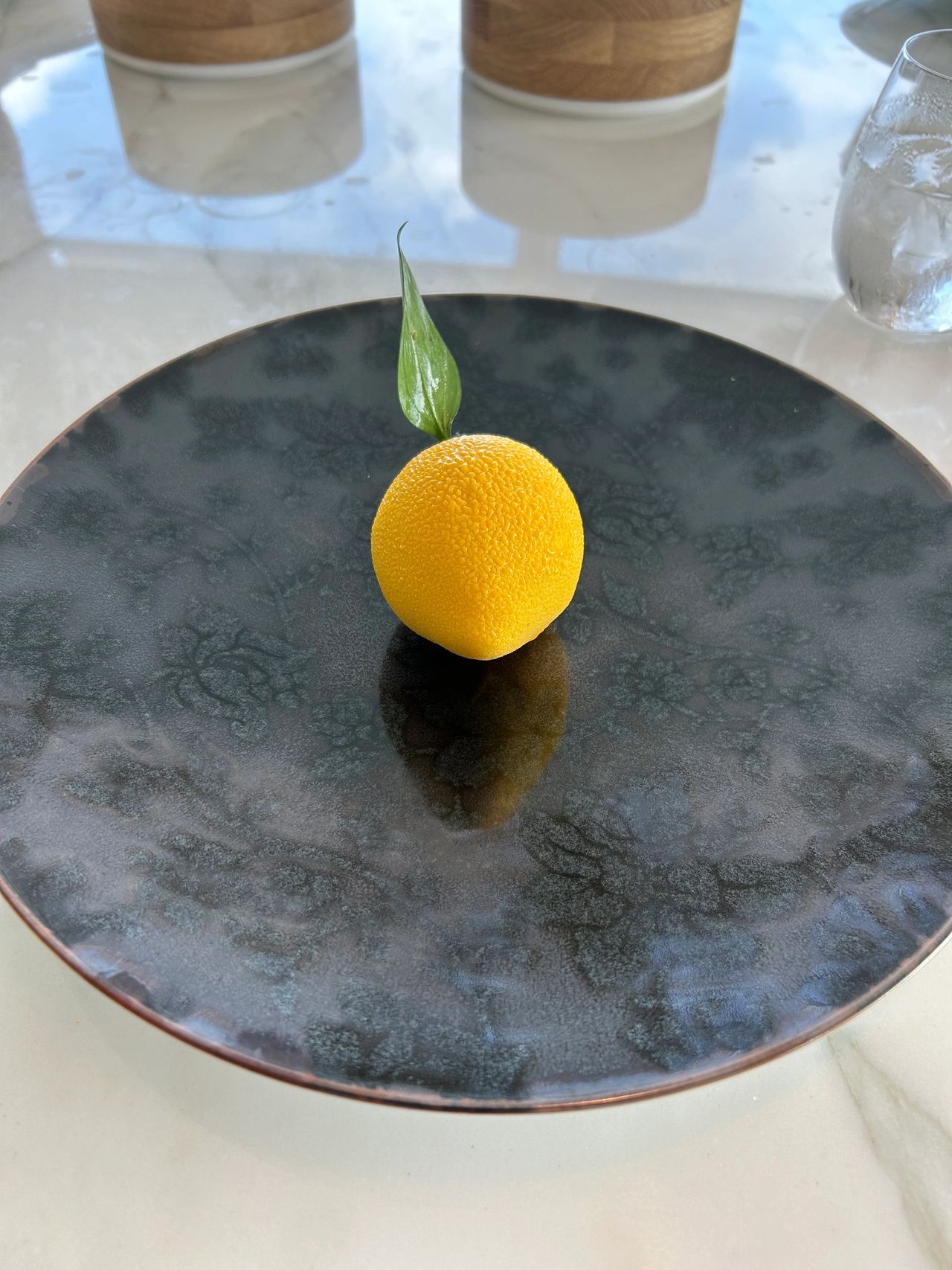 A work of art that also serves at dessert. Enchanté serves a lemon curd tart as a part of the finale for brunch on the Disney Wish.