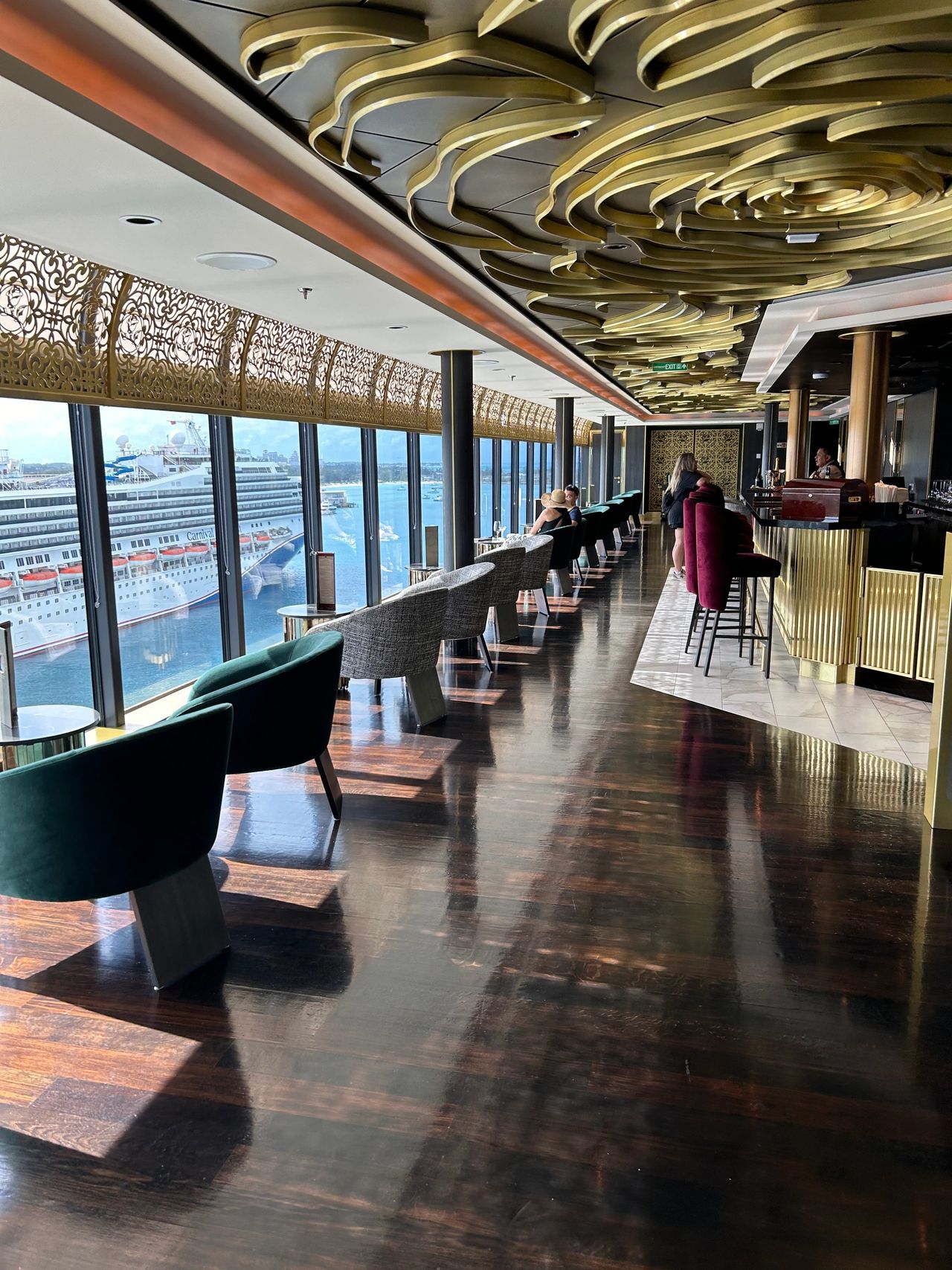 The best views on board the Disney Wish as you have a drink can be found at The Rose. The adult only bar area is located outside Palo and Enchanté.