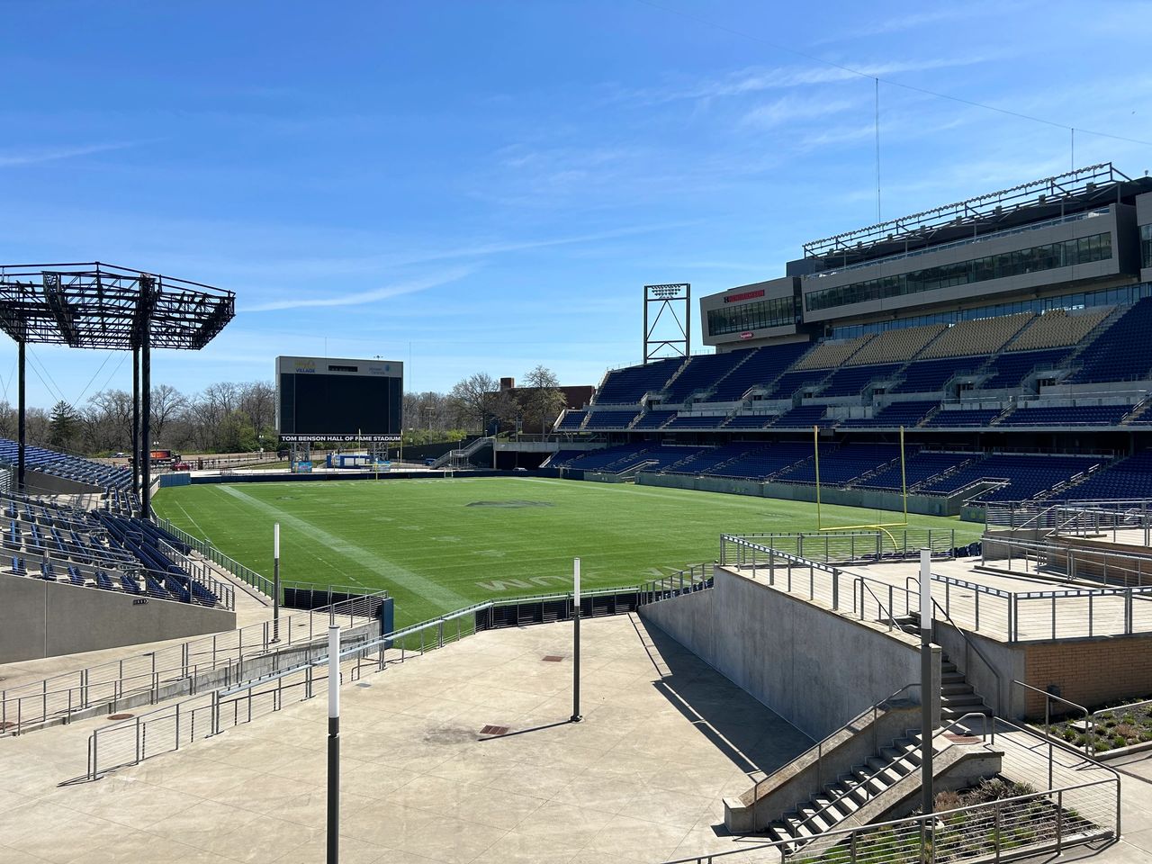 The Tom Benson Hall of Fame Stadium is a part of the museum complex in Canton. The traditional kick off to the season happens each year at this stadium with the first preseason game played.