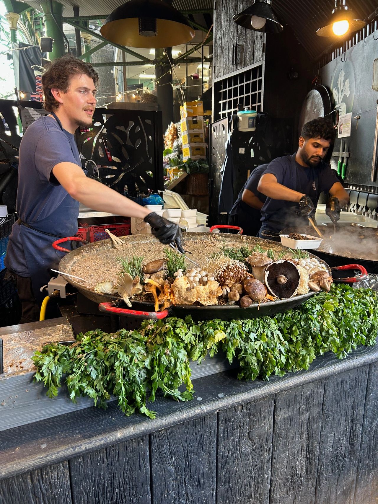 Wild mushroom risotto at Borough Market, London