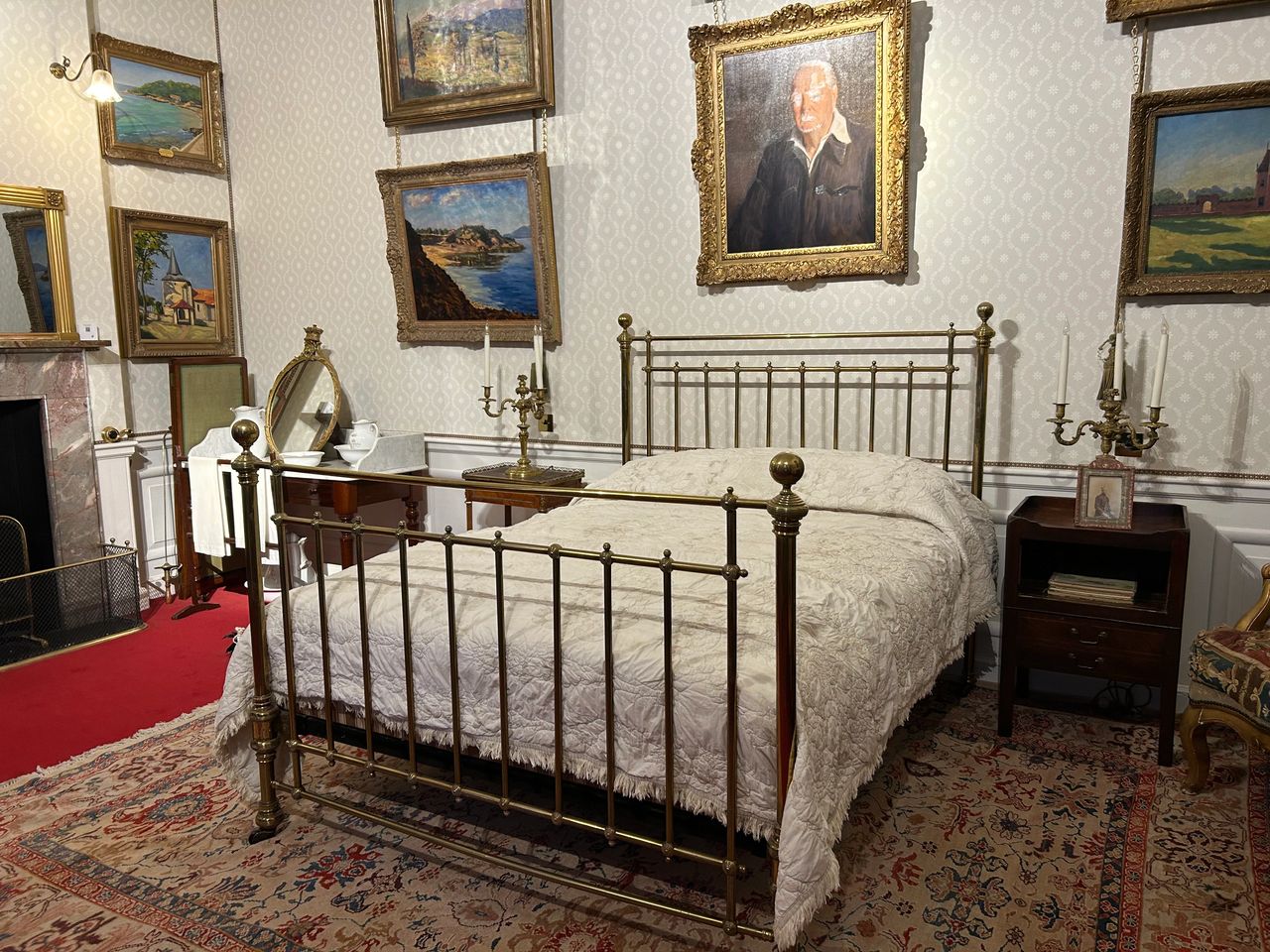 Winston Churchill's mother was visiting Blenheim Palace and went into labor early. On a tour of Blenheim, you visit the room where Winston entered this world, with its walls adored with several original paintings created by Winston.