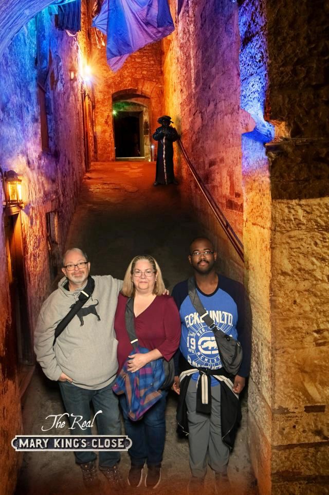 Deep inside Mary King's Close, this is the promotional photo that we purchased during our tour. This dark corridor depicts what life was like in Edinburgh during the era of the plague.