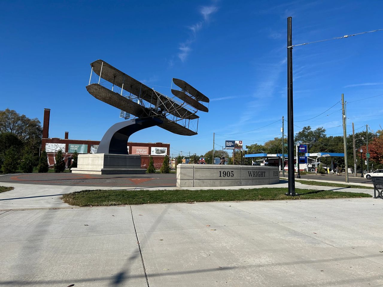 Dayton embraces their aviation history. That includes this display of public art, near the visitor’s center of a Wright Flyer.
