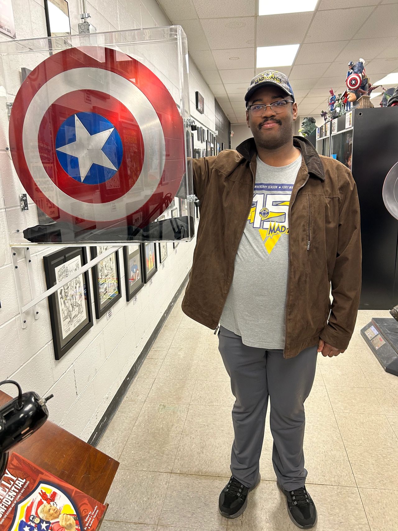 This is the Captain America shield used in the 2011 release Captain America: The First Avenger movie. This is one of six shields used by Chris Evans in the movie.