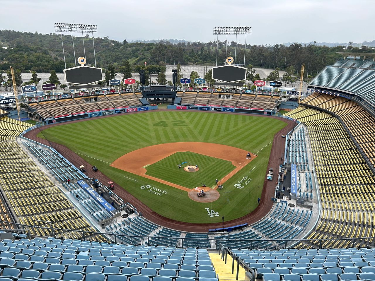 This is the view from media row at Dodger Stadium.