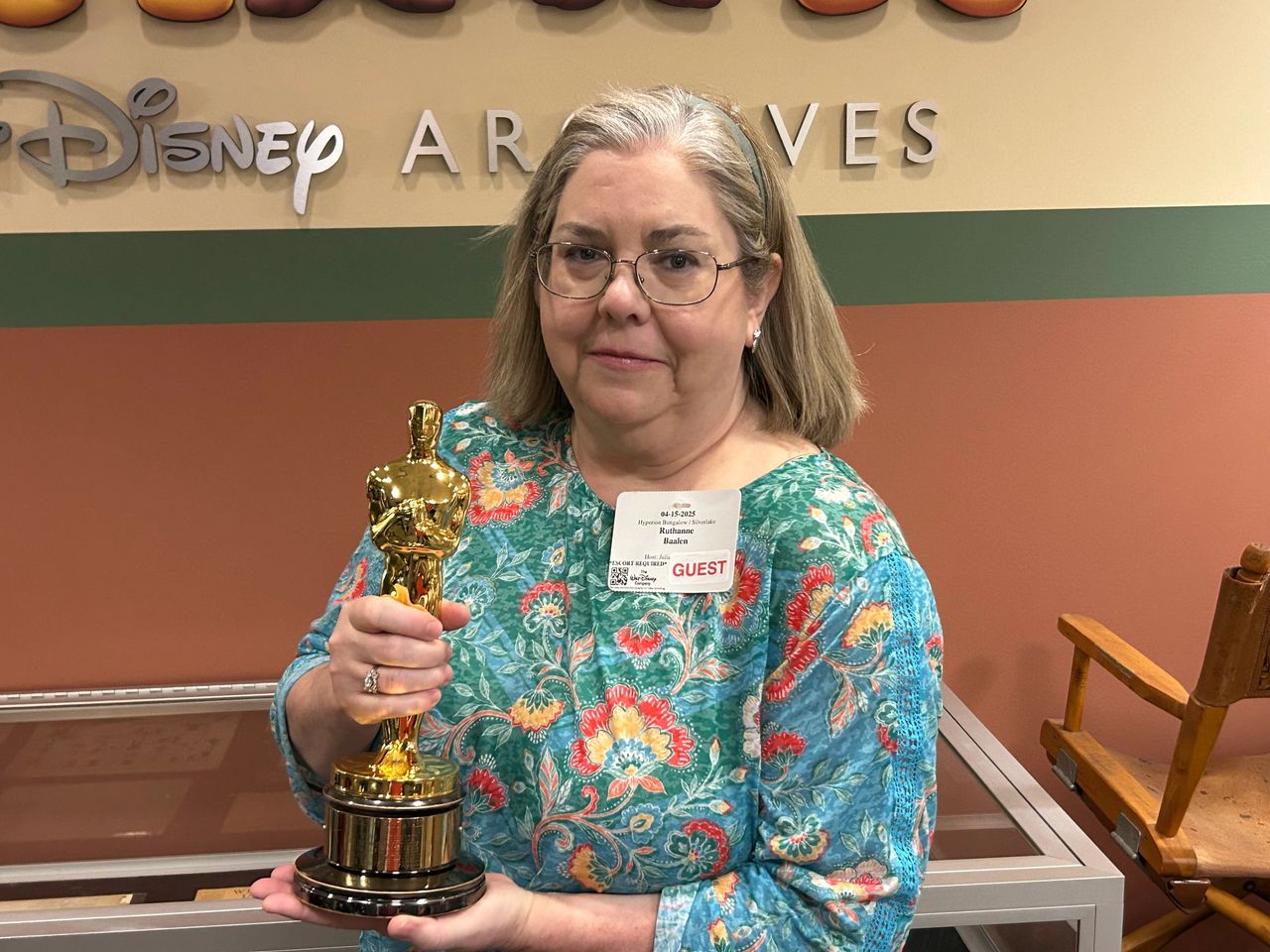 During a stop at the Disney Archives on the studio tour, you get a chance to hold one of the many Oscars awarded to Walt Disney. This Oscar was from the 1958 film White Wilderness.