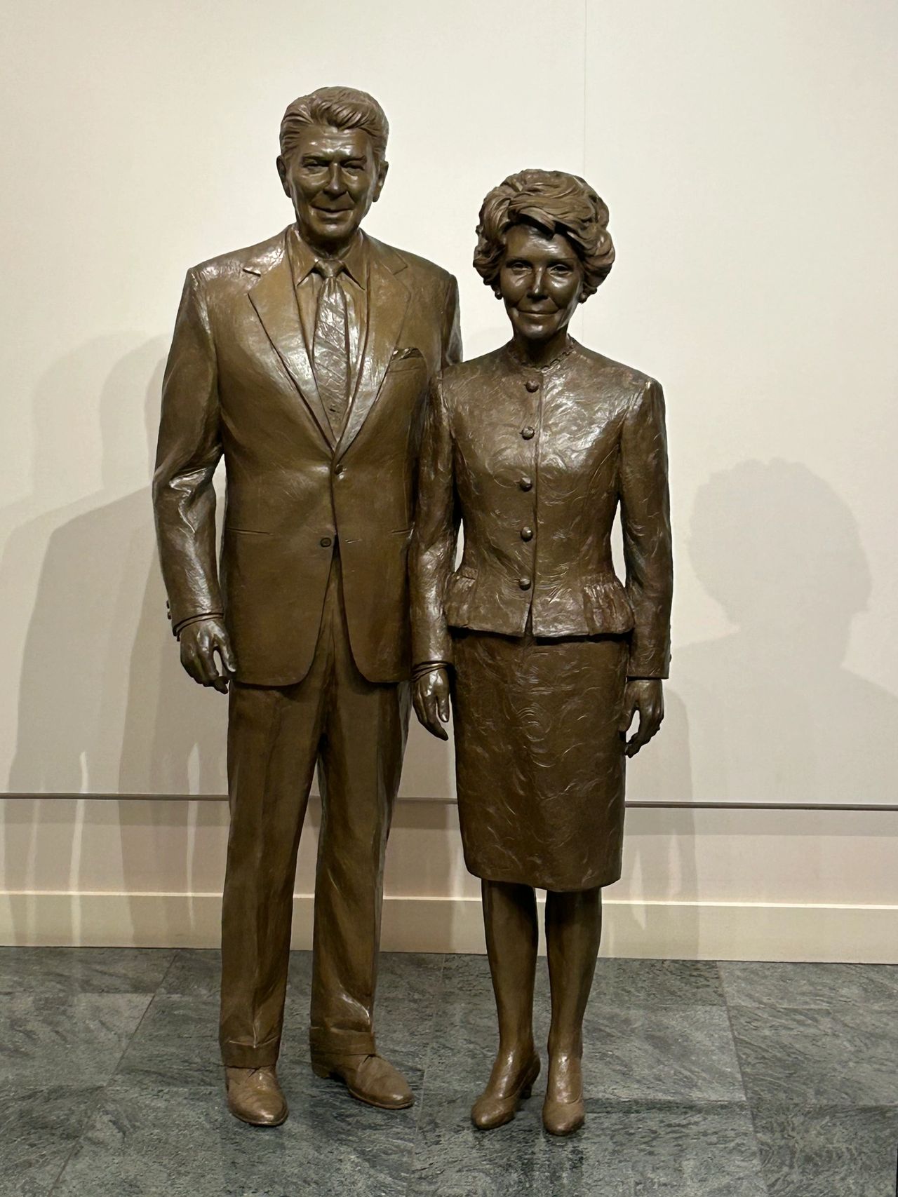 Artwork featuring the Reagans is presented throughout the museum, including this sculpture of the Reagans that greets you at the beginning of the tour.
