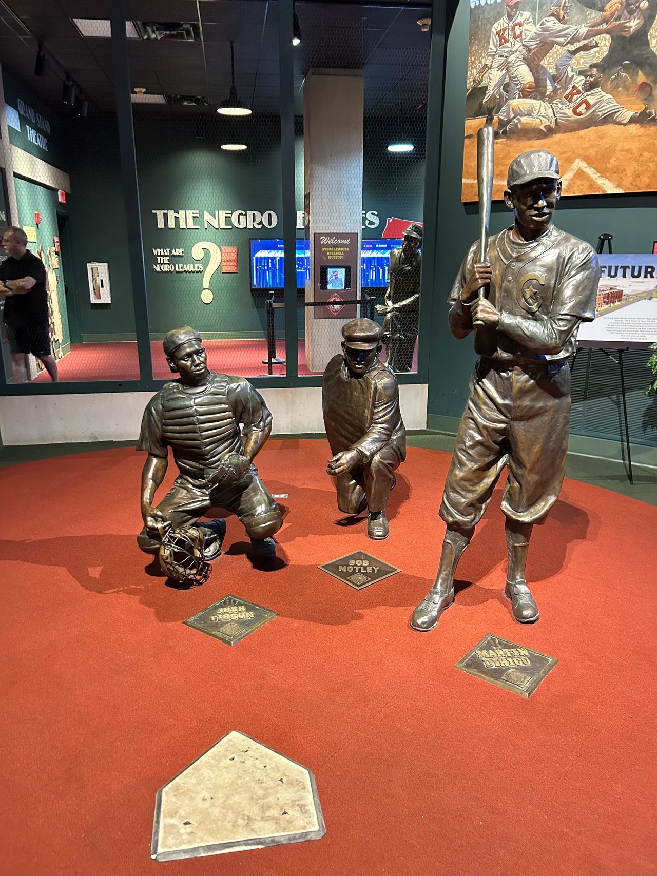 Legends Field features lifesize statues of Negro Baseball League legends, poised and ready to play. Around the diamond you'll find 13 players, considered the greatest to ever play in the league.