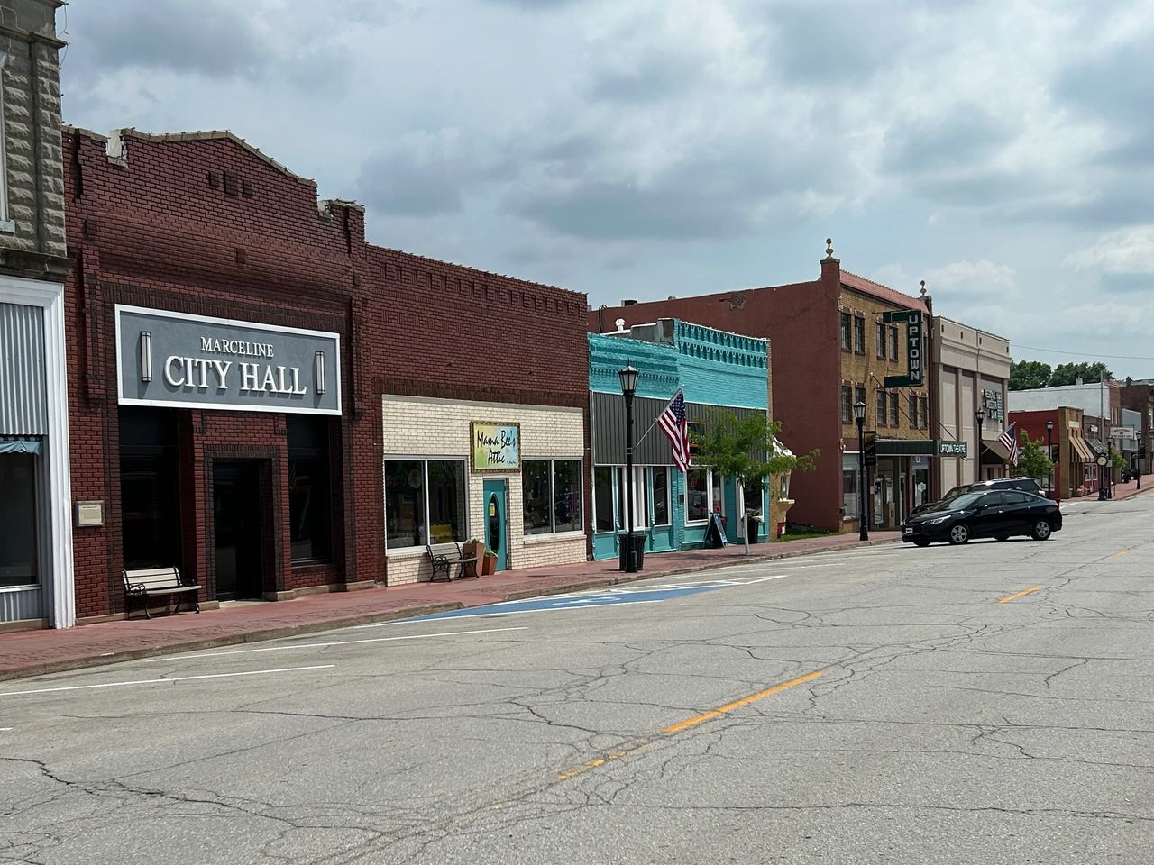 Downtown Marceline, Missouri was the inspiration for Walt Disney's vision for Main Street USA. Downtown Marceline, Missouri was the inspiration for Walt Disney's vision for Main Street USA.