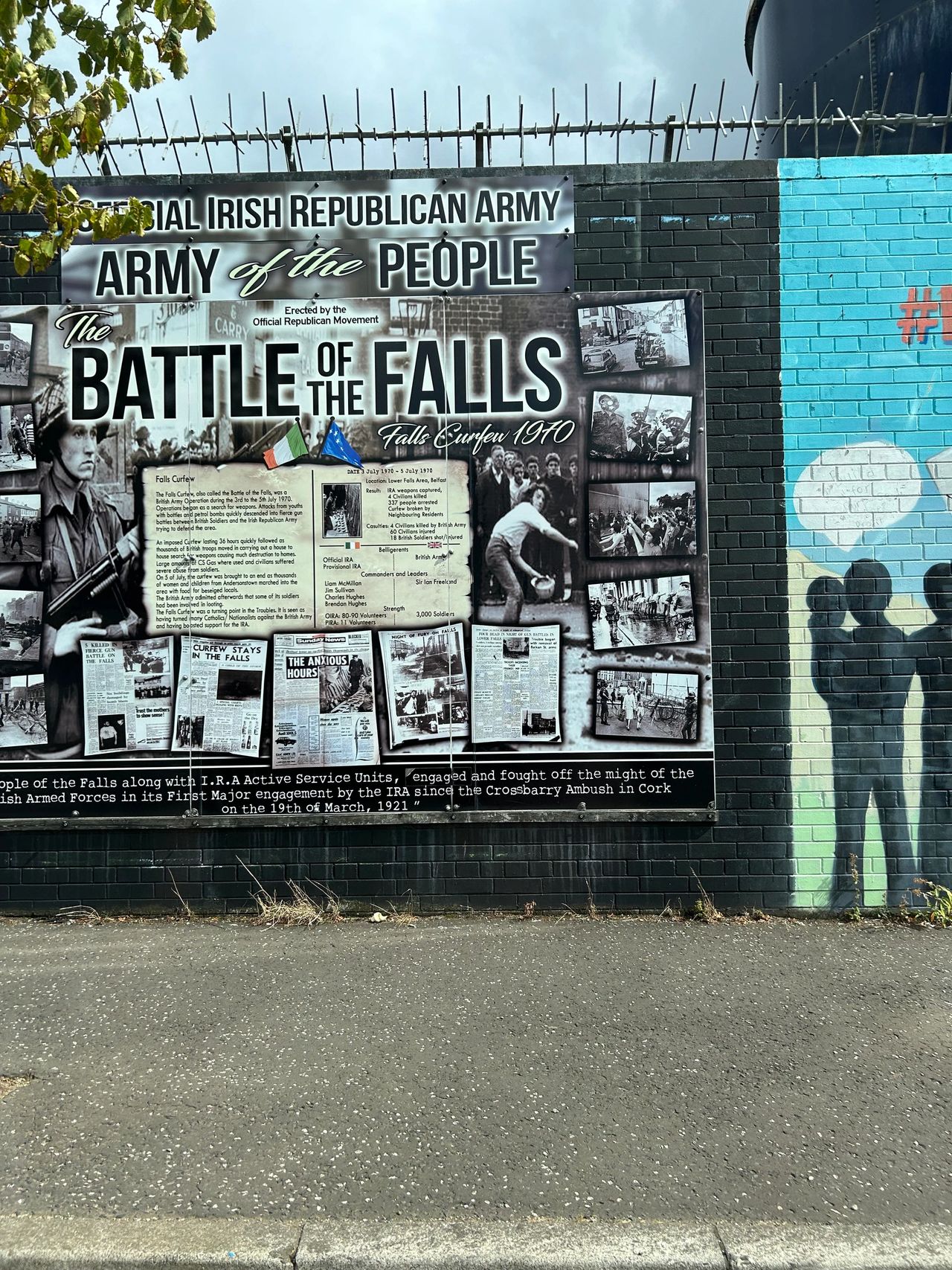 Mural in Belfast, Northern Ireland commemorating the Battle of the Falls