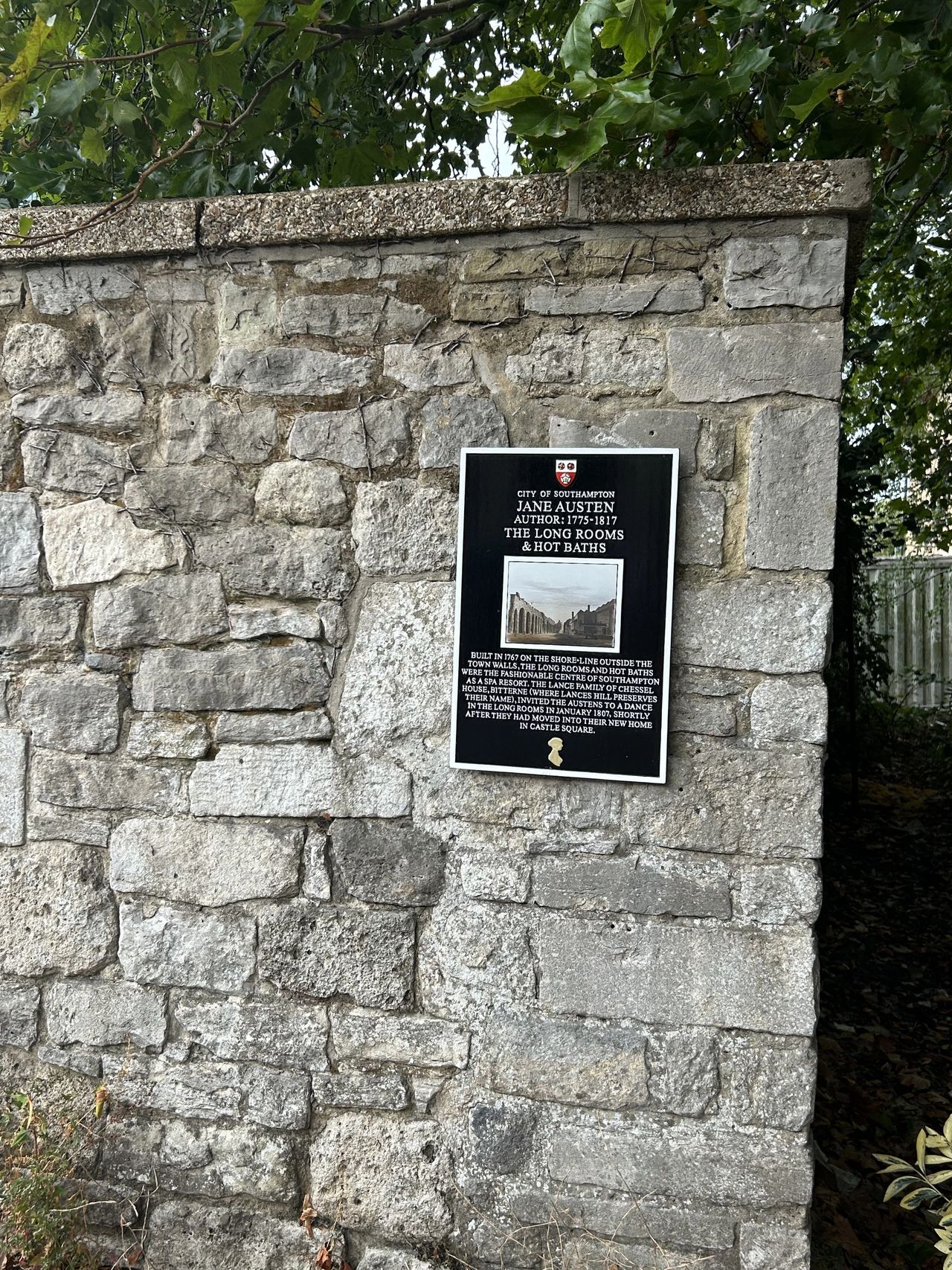 Jane Austen plaque in Southampton
