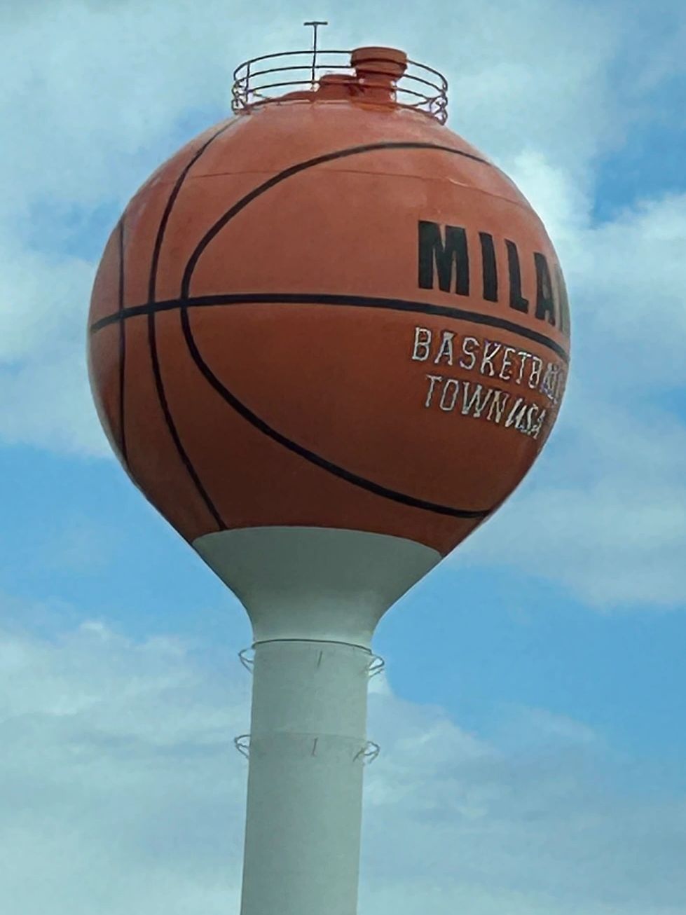 Milan, Indiana is still a basketball crazy town, 70+ years after winning the Indiana state championship. You'll know you're in town by their signature basketball water tower.