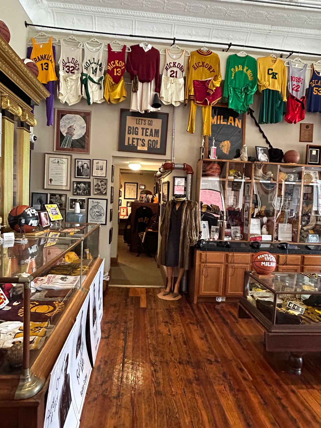 The Milan '54 Hoosiers Museum has the largest collection of memorabilia from the movie Hoosiers, with team uniforms and other costumes featured in the movie. 