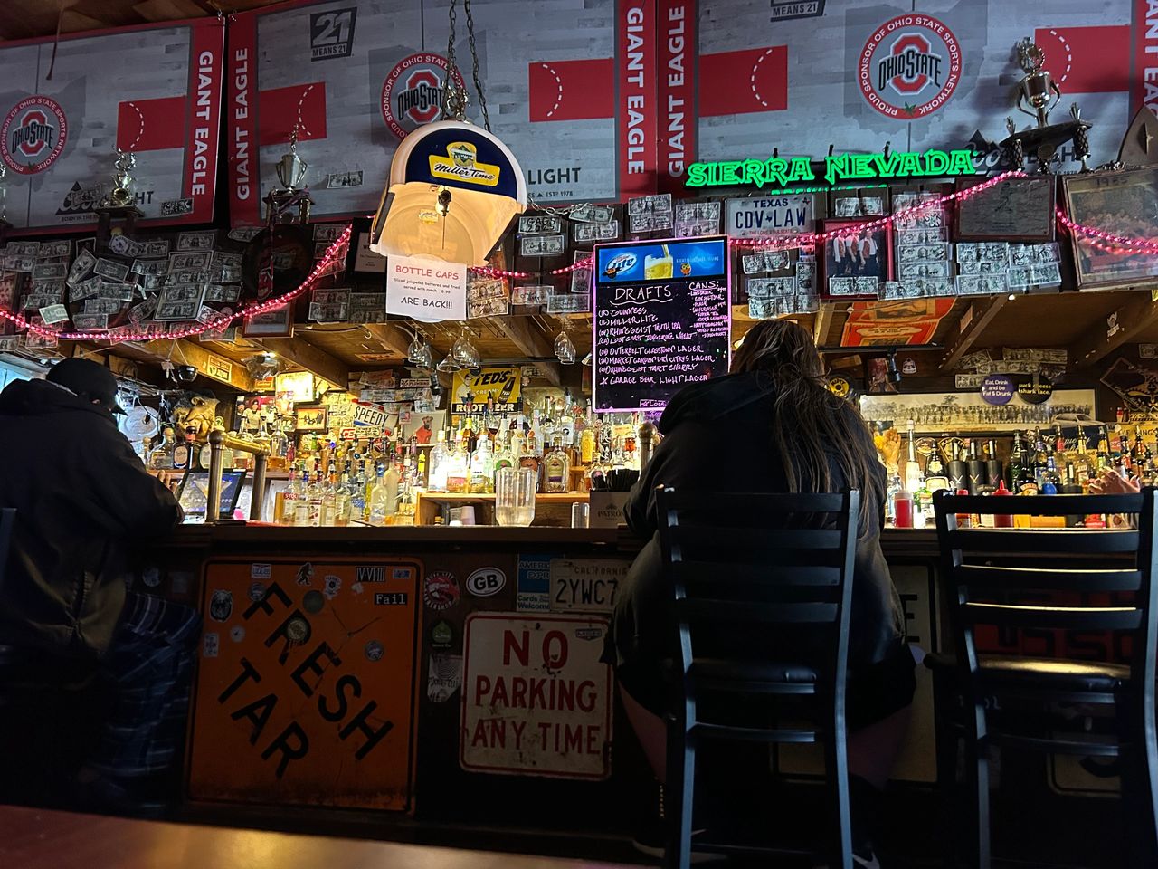 Thurman’s Cafe is a favorite for locals as well as fans coming to town for Ohio State football games. The bar is decorated from wall to wall with OSU support for the Buckeyes.