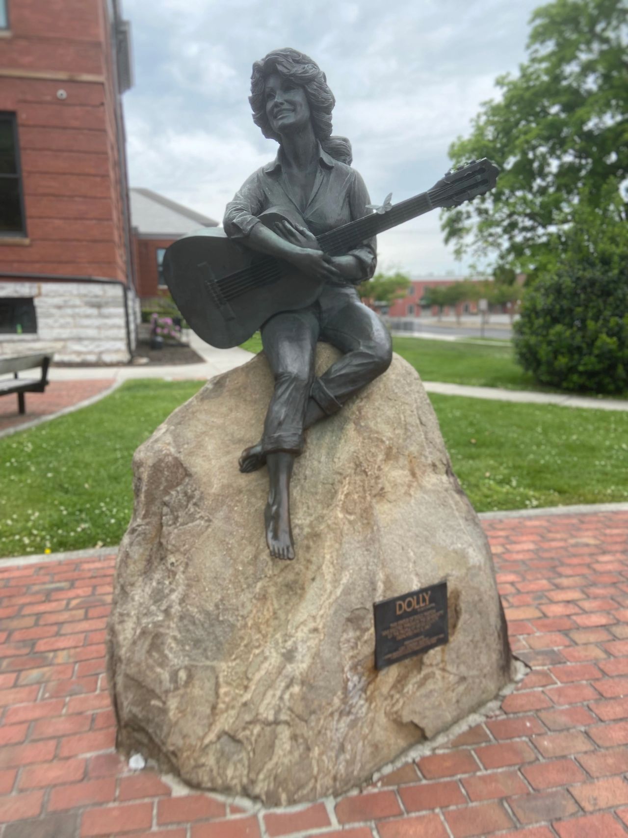 Statue of a young Dolly Parton, the most famous person from the Pigeon Forge / Gatlinburg area. 