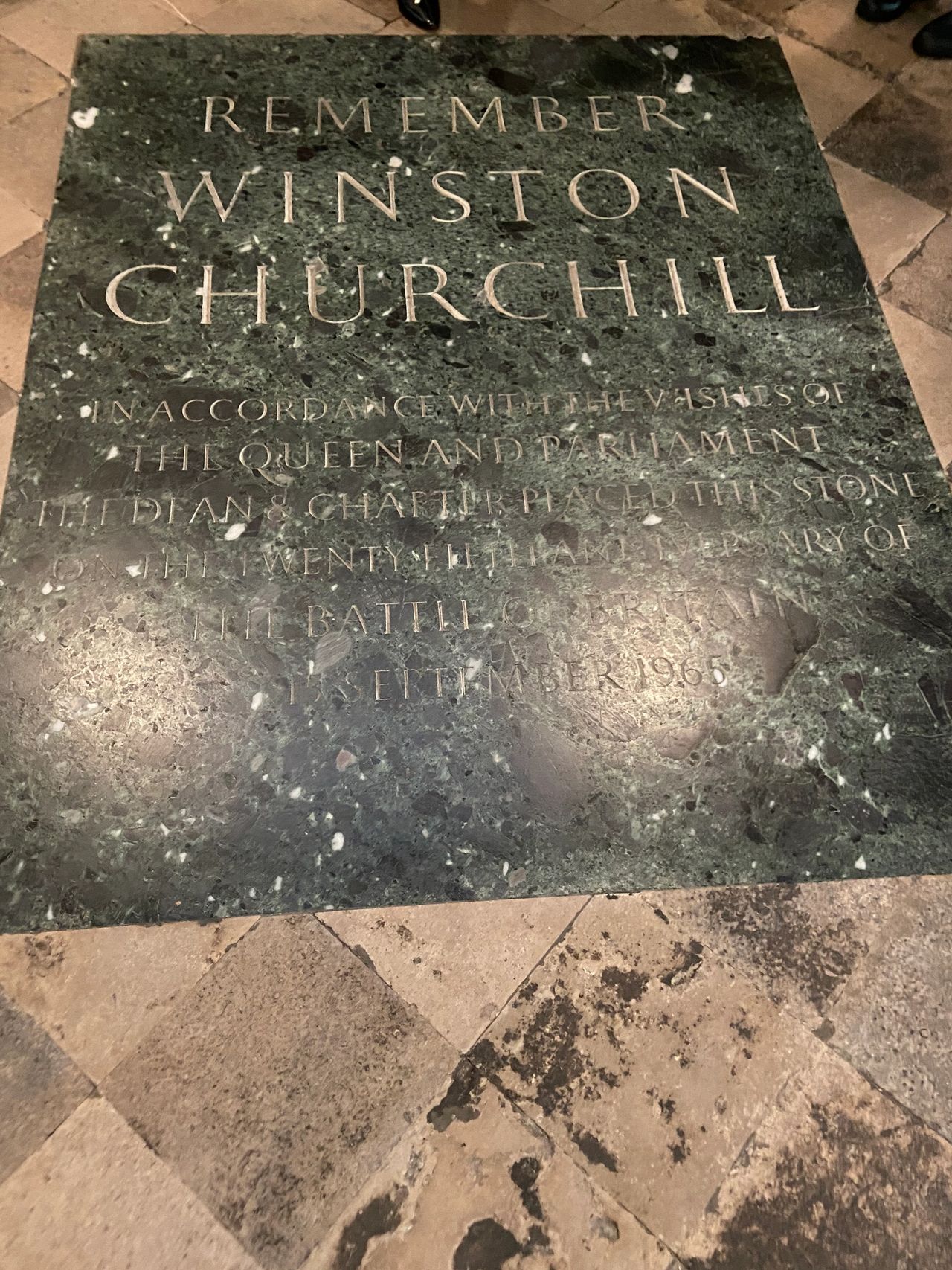 A memorial for Winston Churchill at Westminister Abbey. Fittingly, this is located near the Tomb of the Unknown Warrior.