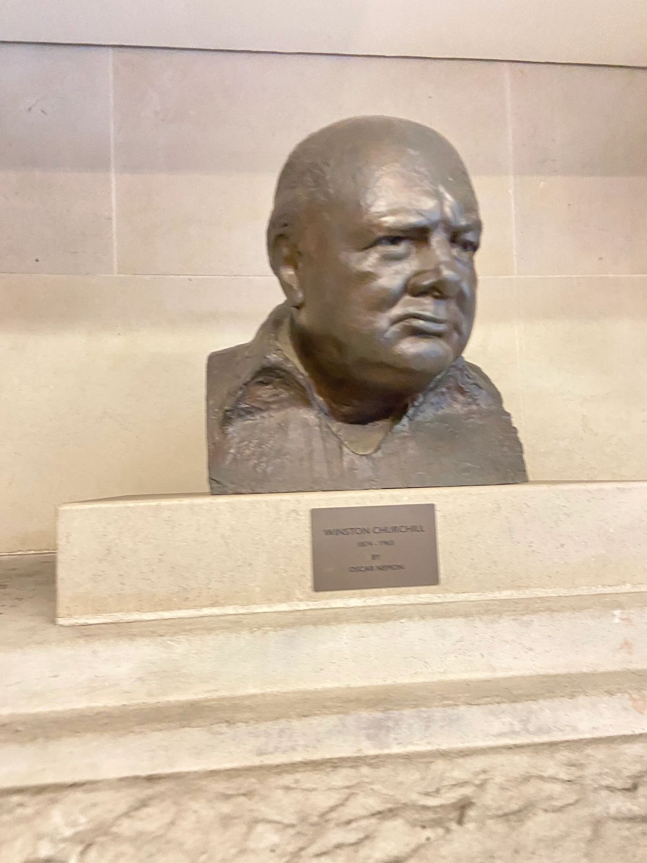 Winston Churchill statue on display at the Churchill War Rooms in London