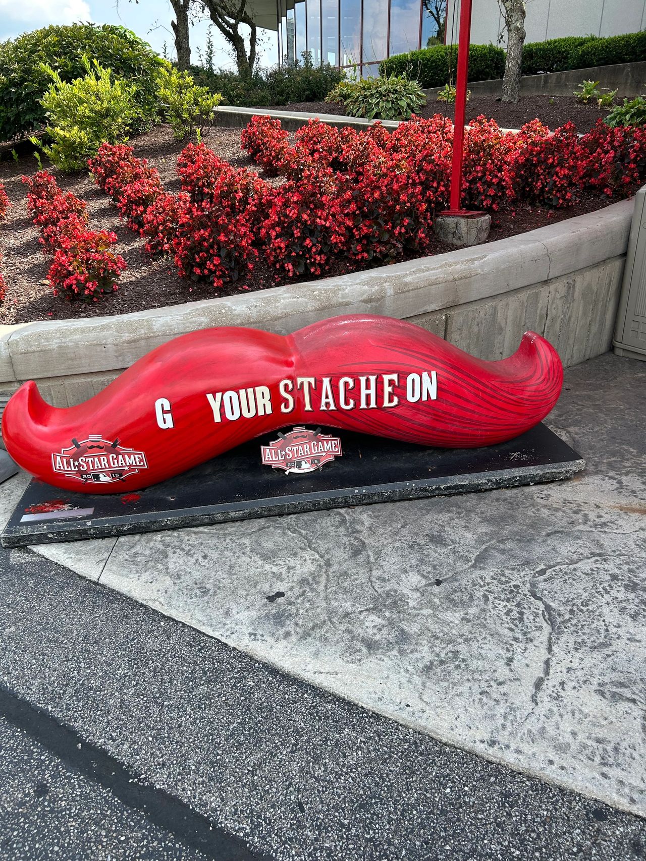 The influence of Cincinnati sports is everywhere at both locations of the Montgomery Inn. This mustache commemorates the 2015 Major League Baseball All-Star game which was held just down the street.