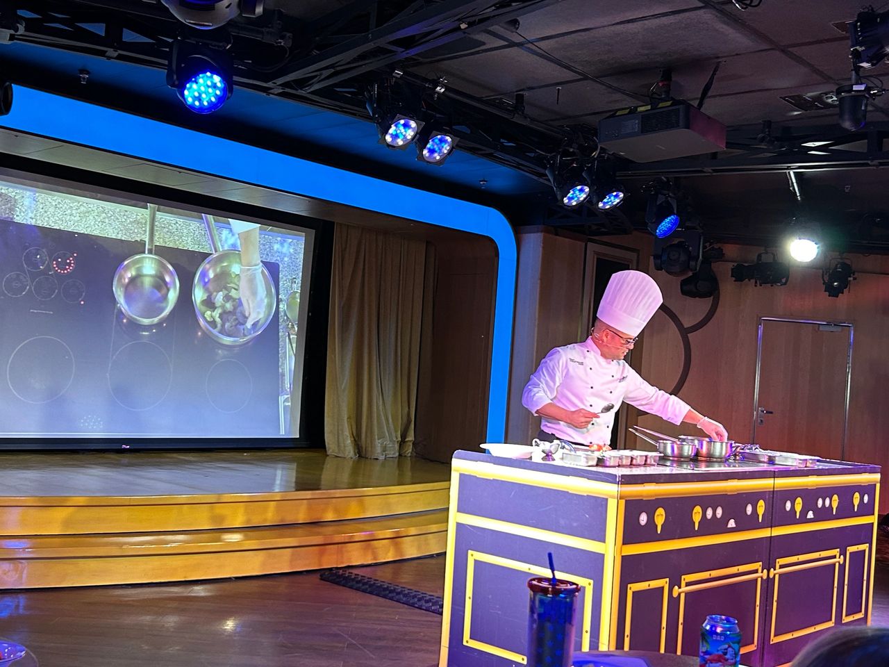 Cooking classes can range from on board talent to guest chefs. We were treated to the talents of Axel Martinez, the chef at Disney's Hollywood Brown Derby. 