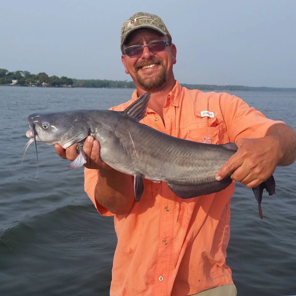 Lake conroe fishing Guide Bradley Doyle and a beautiful Lake conroe catfish.