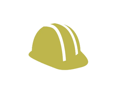 A construction hat logo in yellow color 