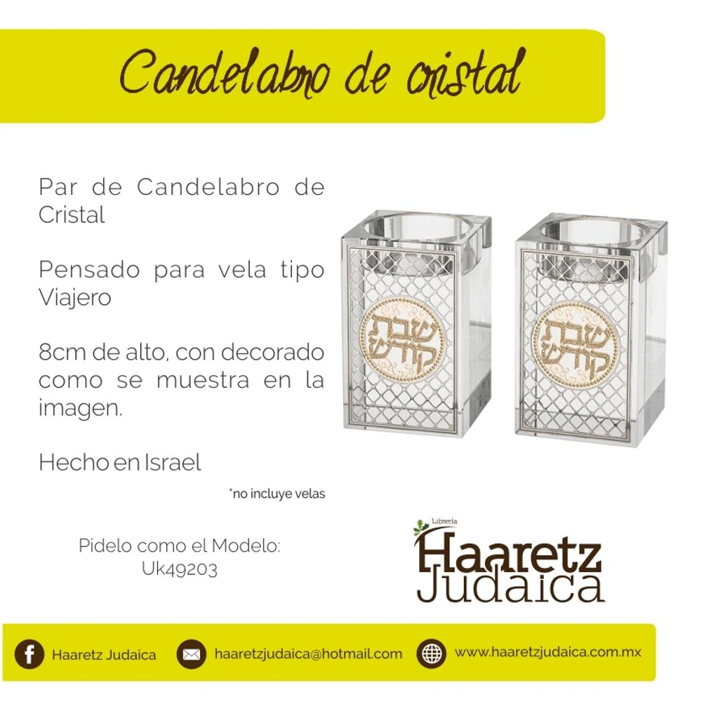 Candelabro de cristal para Shabat