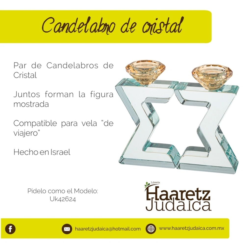 Candelabro de cristal para Shabat y/o fiestas.

Mod. UK42624
