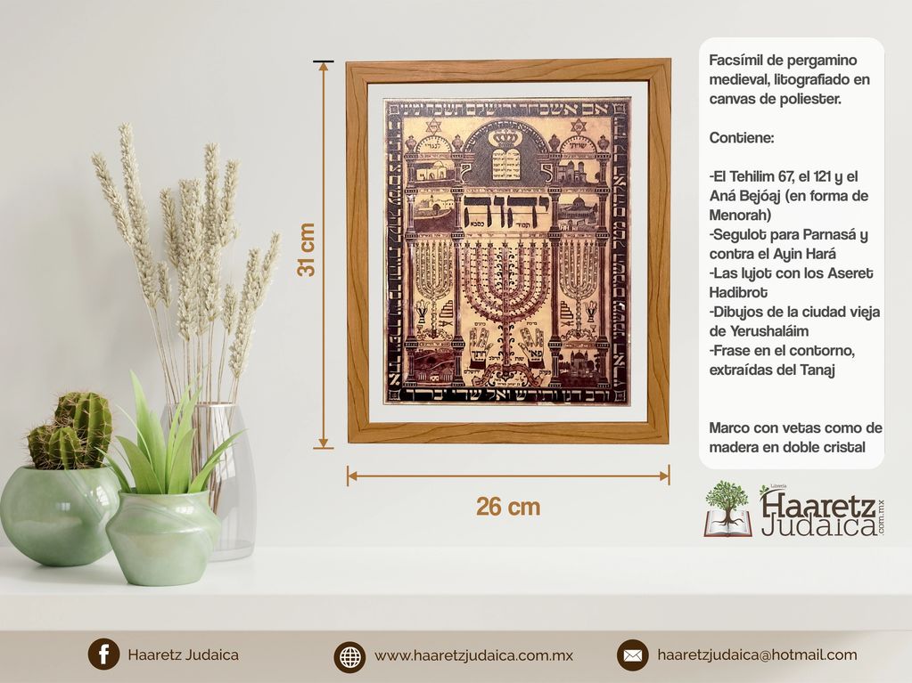 Cuadro Kabbalah Tehilim 67 Menorah