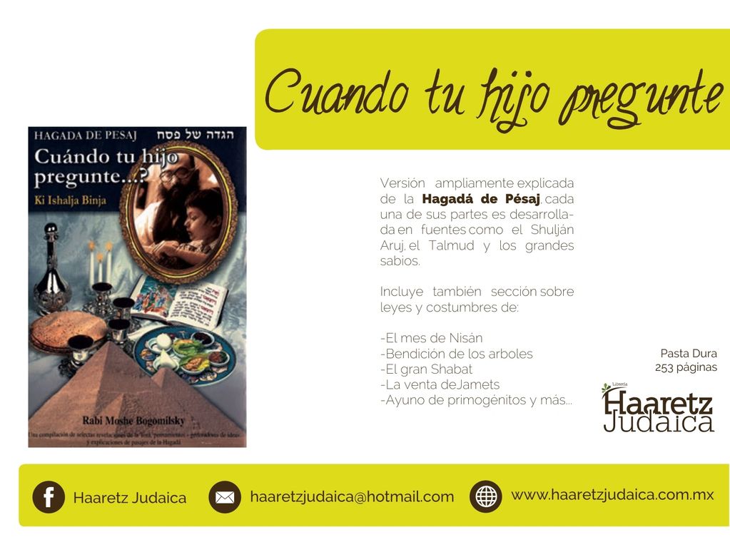 Libro sobre fiestas judías
Hagadah de Pesaj explicada