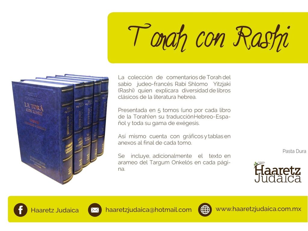 Torah con Rashi (Set de 5 tomos) Torah explicada comentada por Rashi