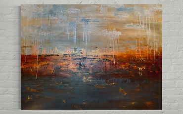 Moody burnt siennas and grays art wall art contemporary art