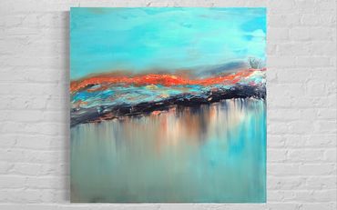 blue orange painting