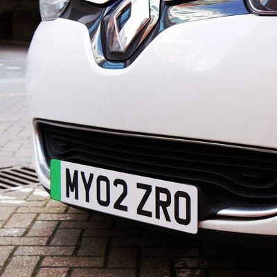 Zero emission vehicle number plates