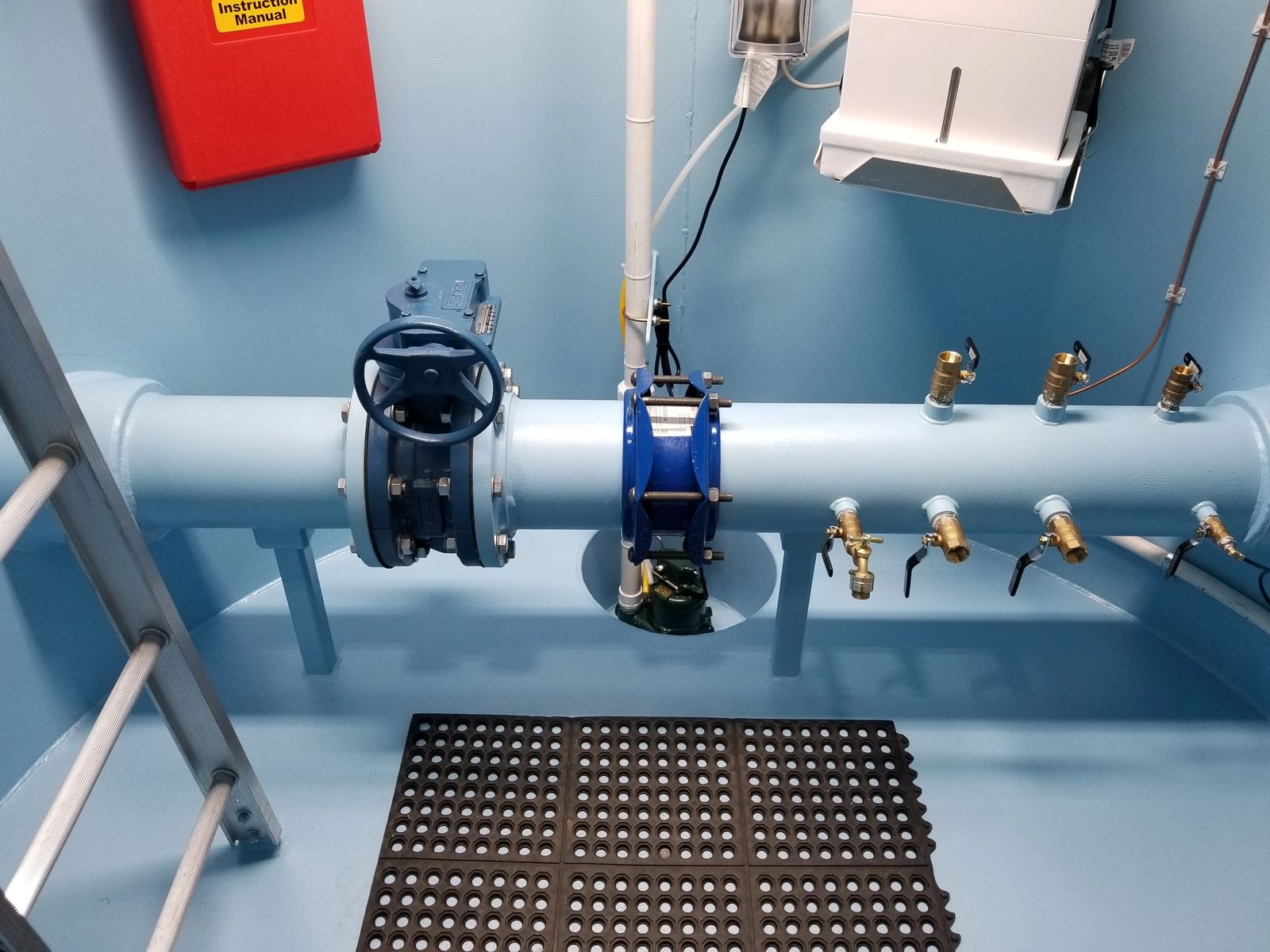 Water control valve vault interior