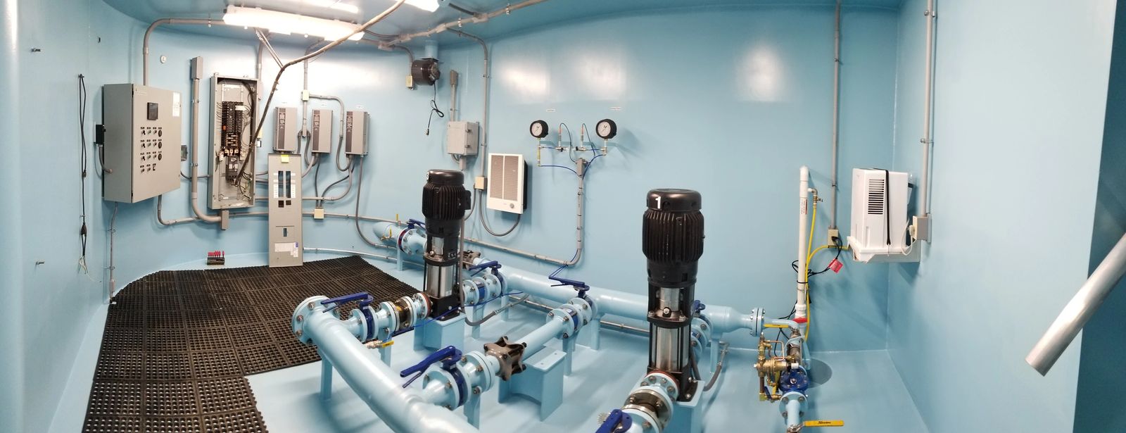 Below grade water booster — water pump station components
