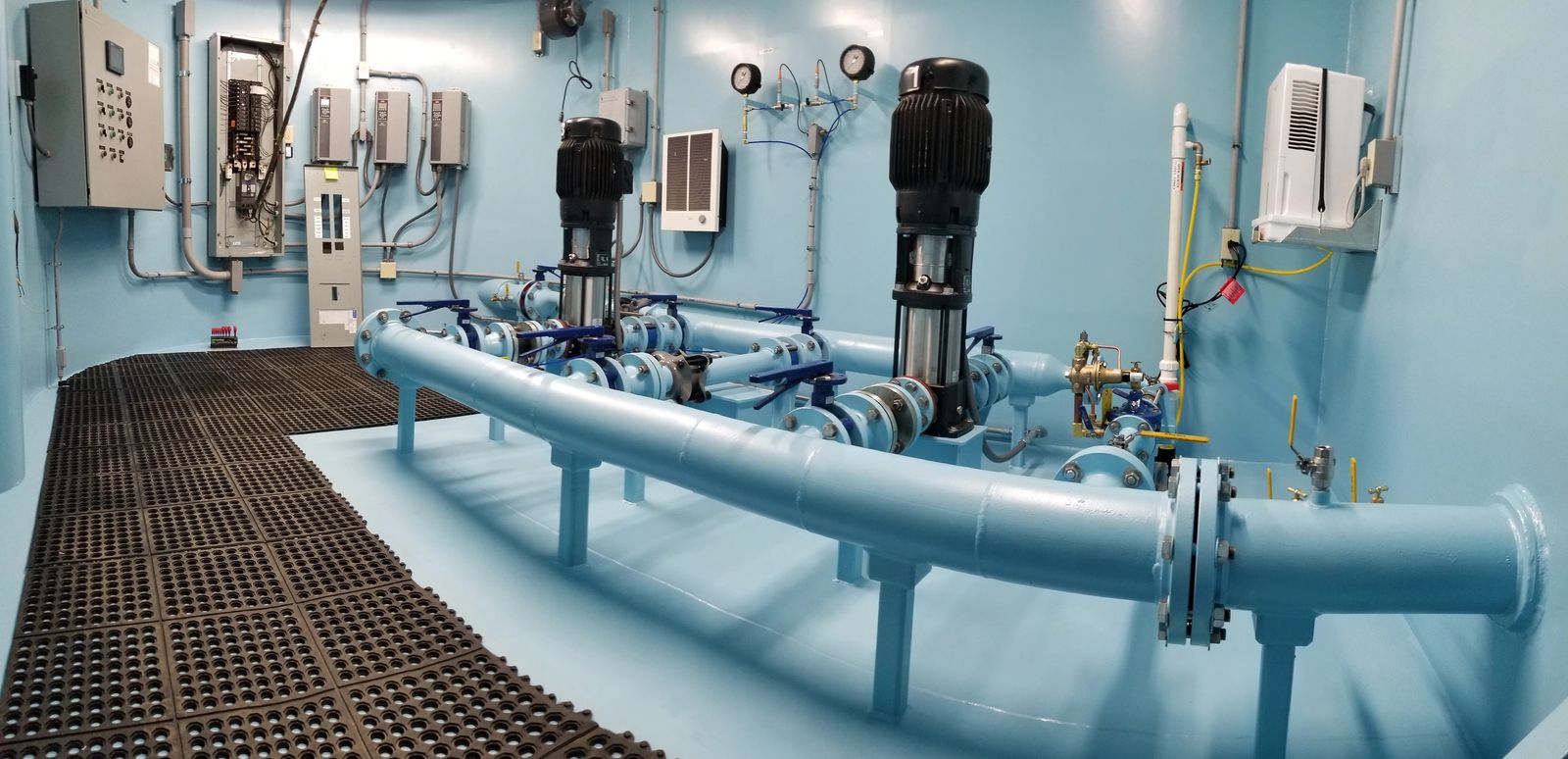 Below grade water booster pipes