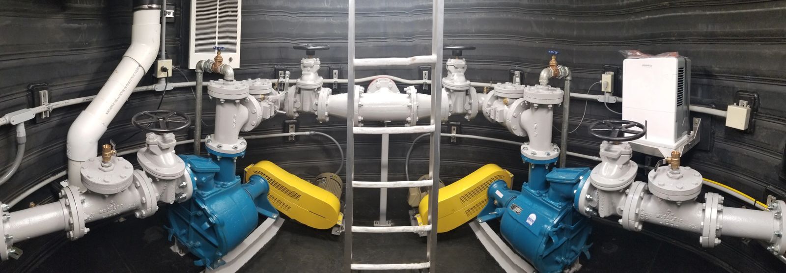 Self-priming buried vault components