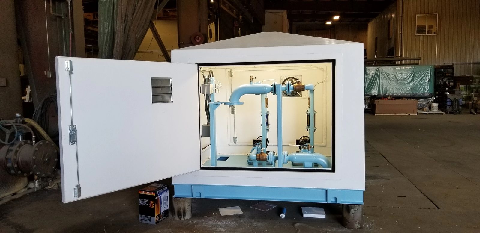 Above grade water booster ready to install
